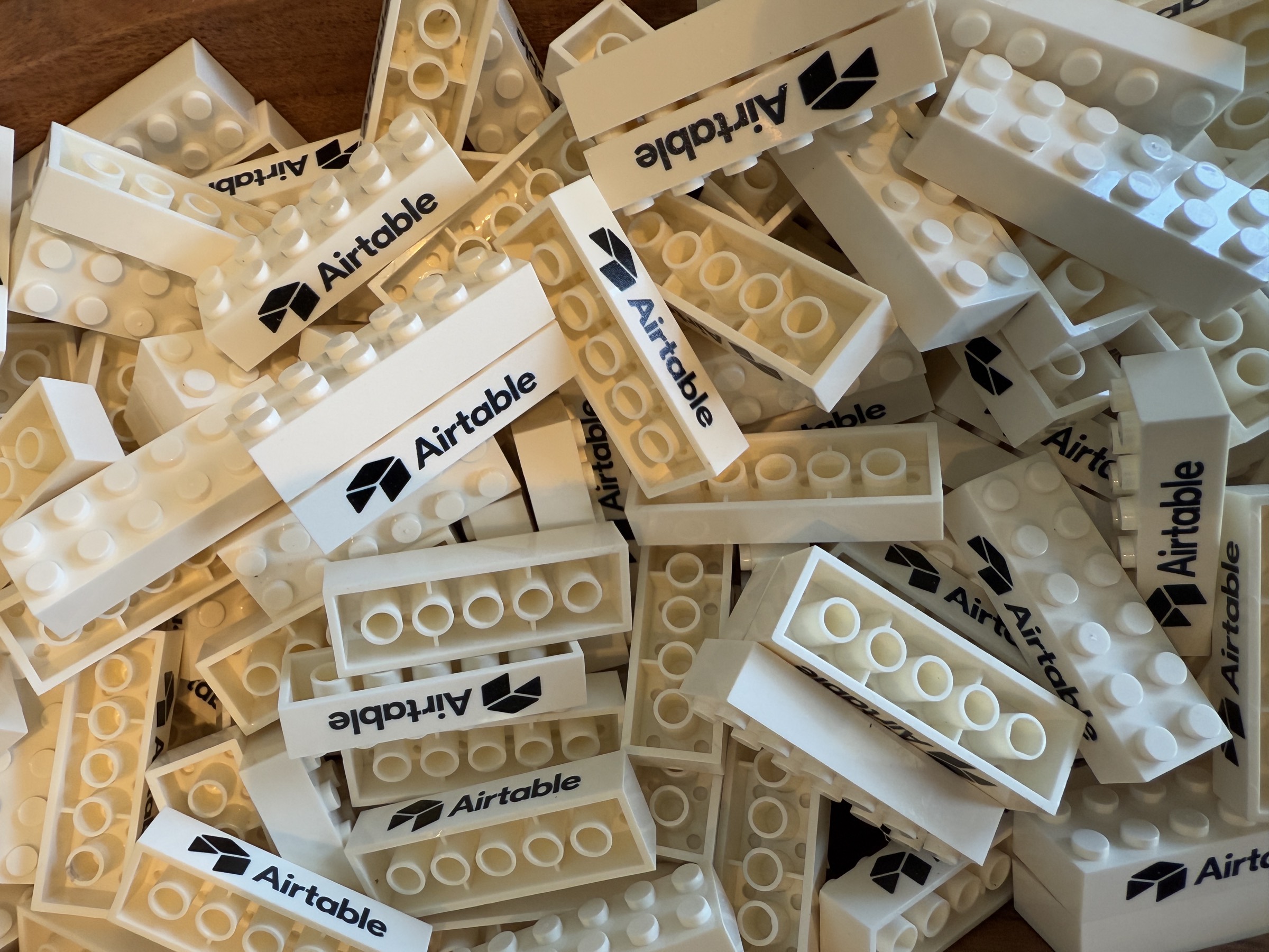 Airtable branded LEGO bricks