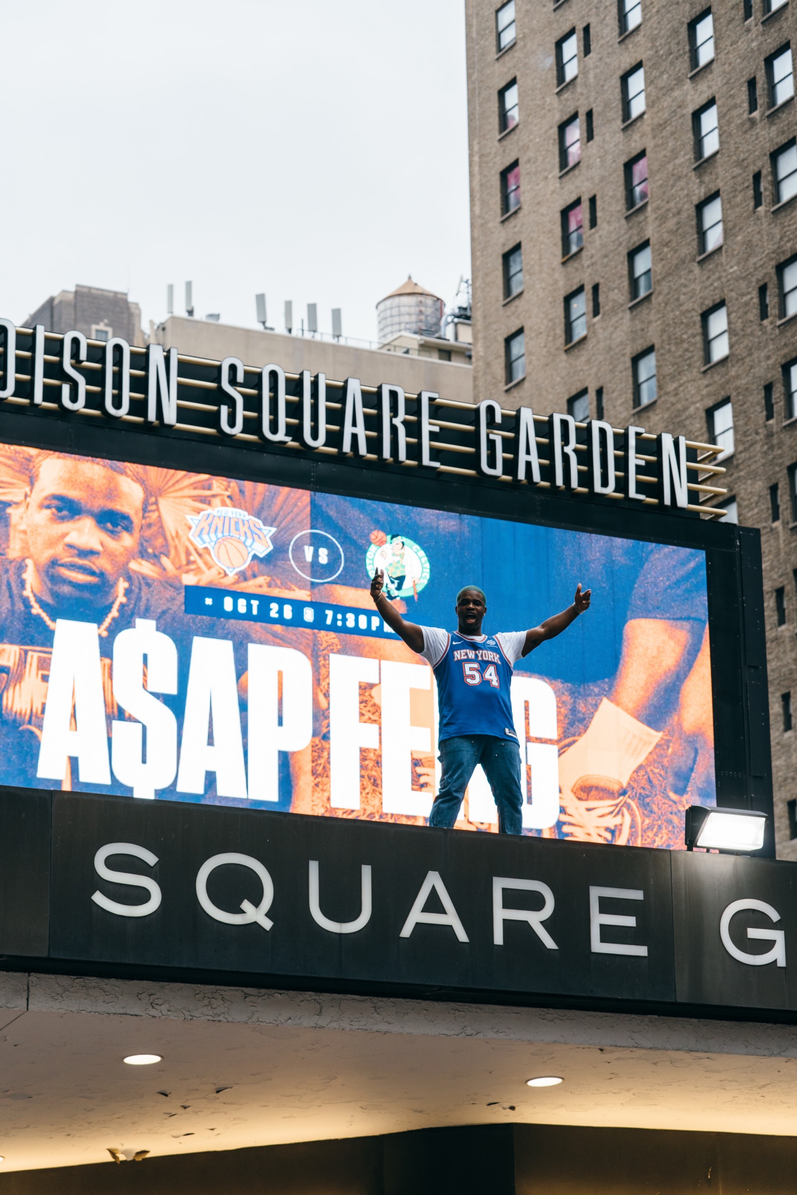 Kevin in front of MSG marquee